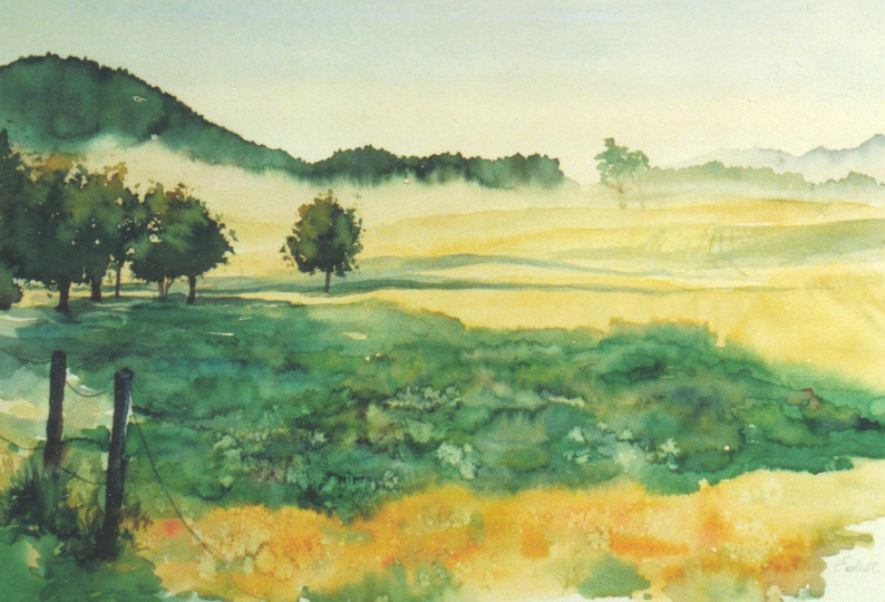 Nebel im Attergau, von Mitterweg, Richtung Alkersdorf