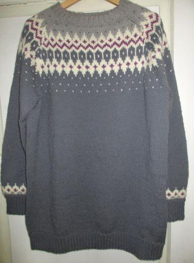 Grauer Norweger Pullover, Drops Wolle